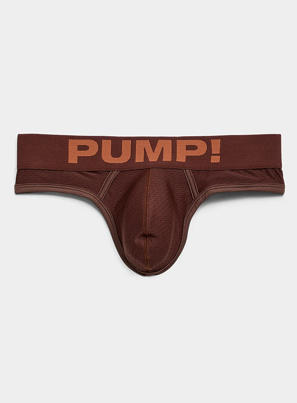 Brown micro-perforated string thong