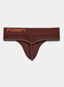 Brown micro-perforated string thong