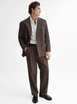 Brown pleated pant