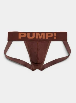 Brown ribbed jockstrap