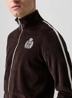 Brown velvet track jacket