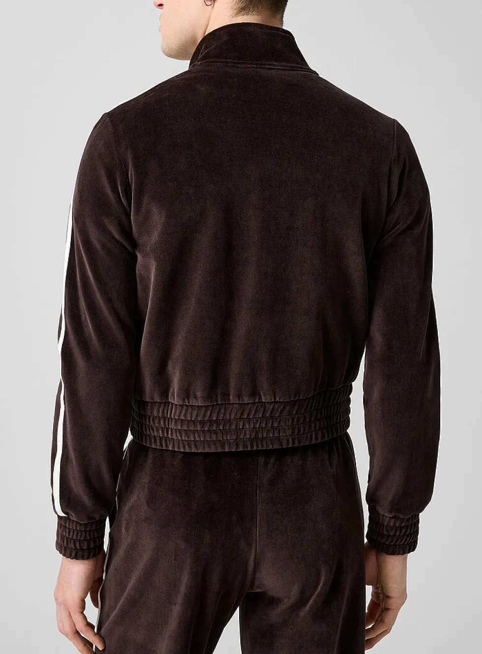 Brown velvet track jacket