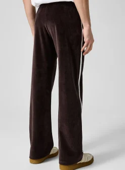 Brown velvet track pant