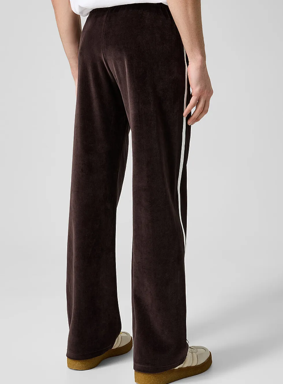 Brown velvet track pant