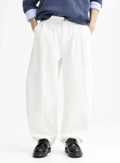 Brushed twill pleated chinos