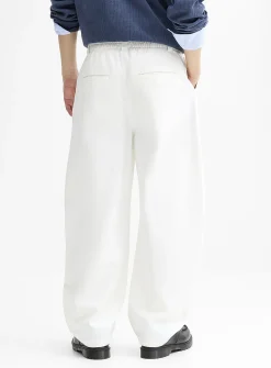 Brushed twill pleated chinos