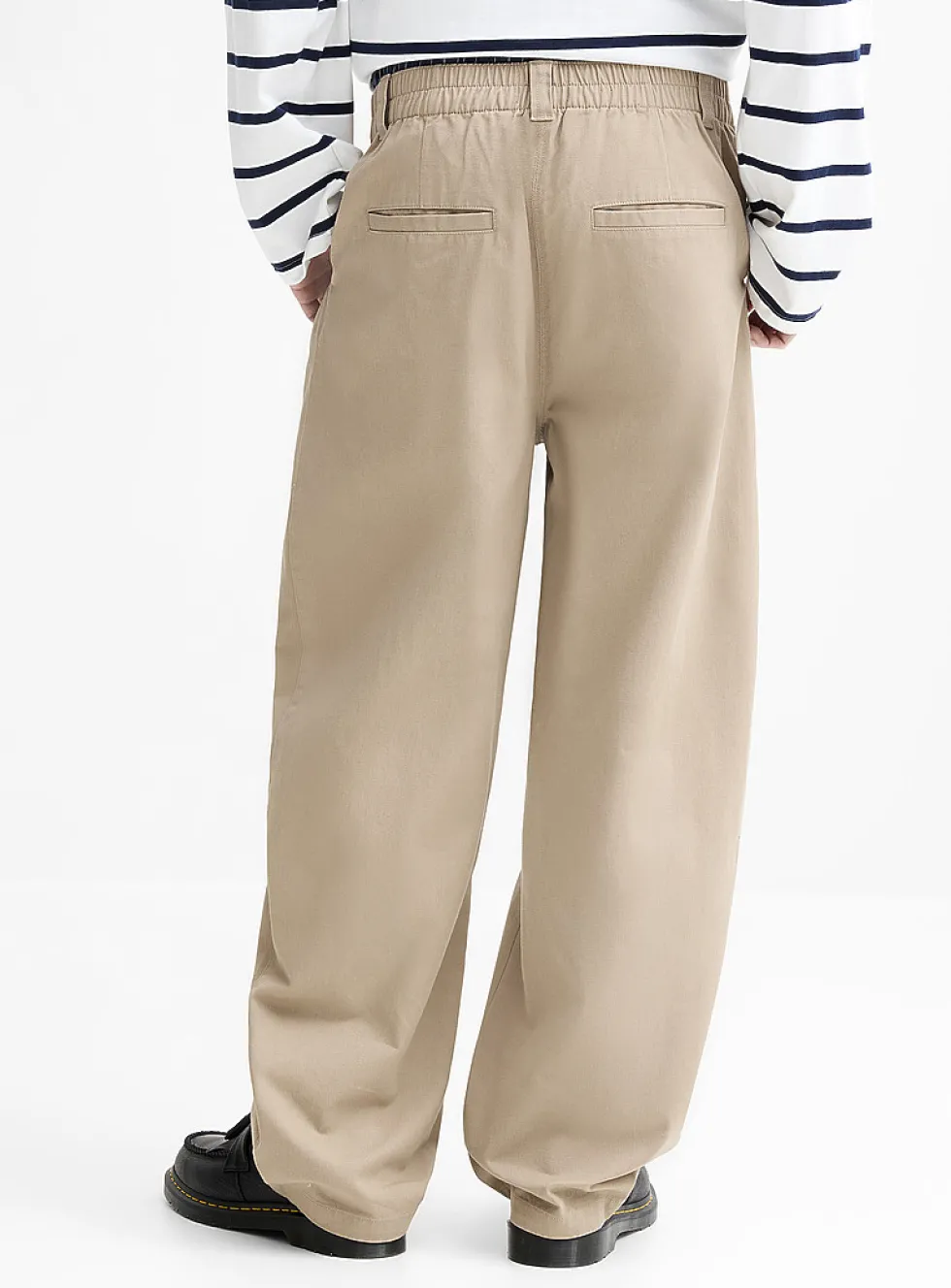 Brushed twill pleated chinos