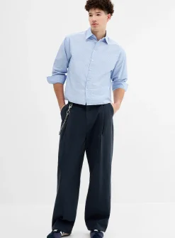 Brushed twill pleated chinos