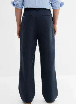 Brushed twill pleated chinos