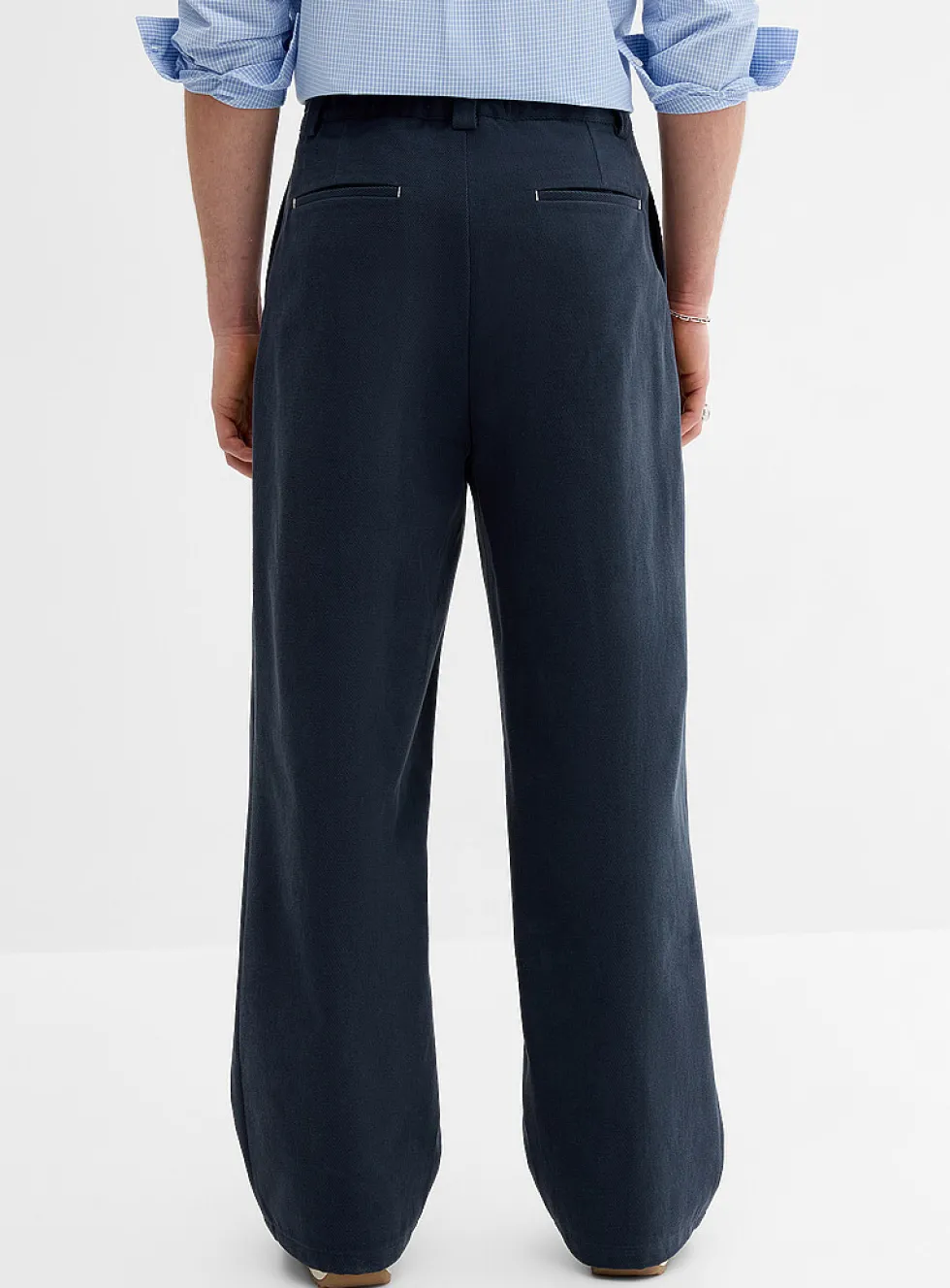 Brushed twill pleated chinos