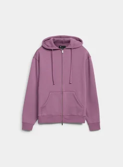 Brushed-interior zip-up hoodie