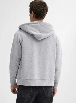 Brushed-interior zip-up hoodie