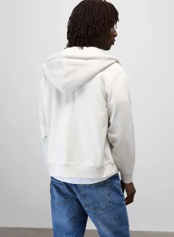 Brushed-interior zip-up hoodie