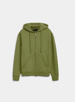 Brushed-interior zip-up hoodie