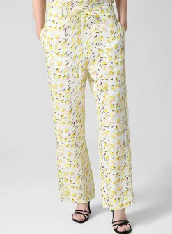 Brushstroke Wave printed linen pant