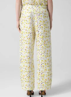 Brushstroke Wave printed linen pant