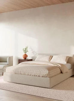 Built-in storage padded bed frame