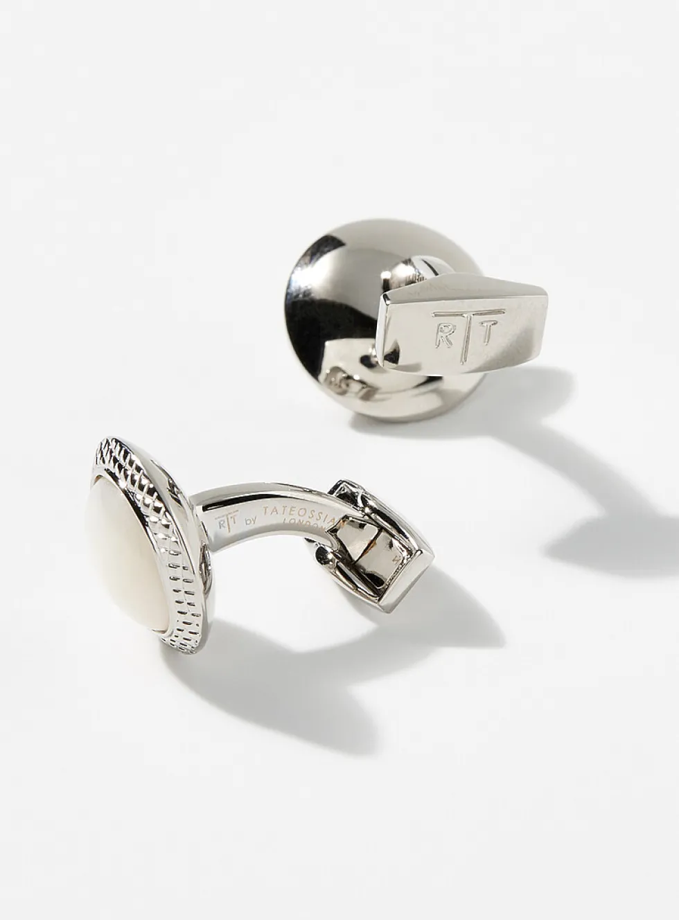 Bullseye mother-of-pearl cufflinks