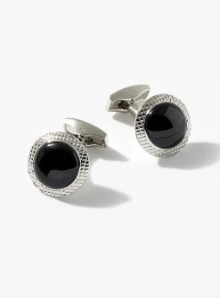 Bullseye onyx cufflinks