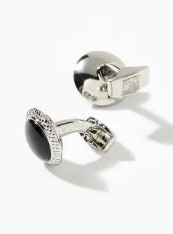 Bullseye onyx cufflinks