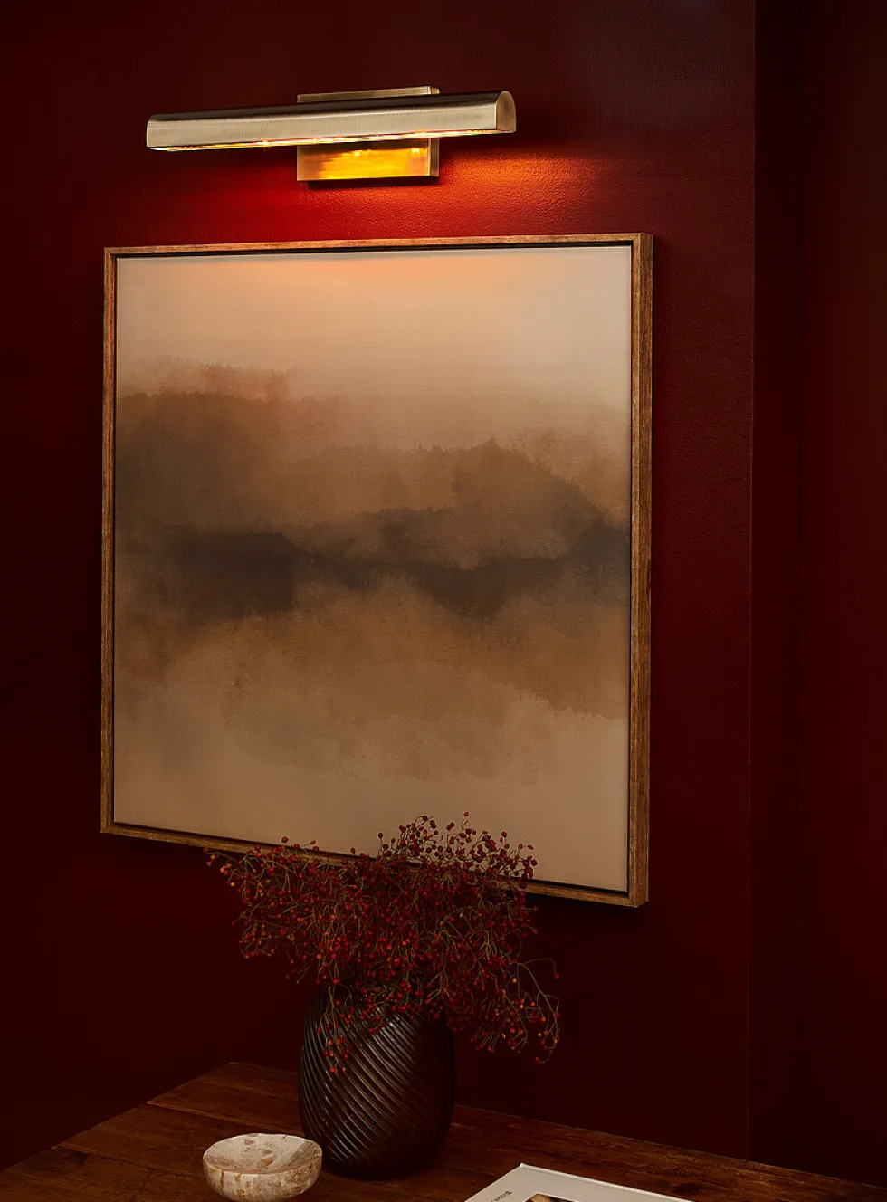 Burnished brass wall sconce