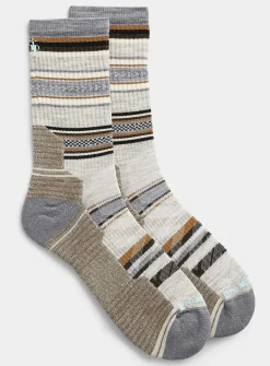 Burnished stripe hiking sock
