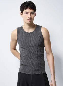 Bustier insert ribbed tank
