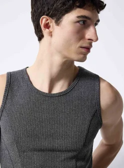 Bustier insert ribbed tank