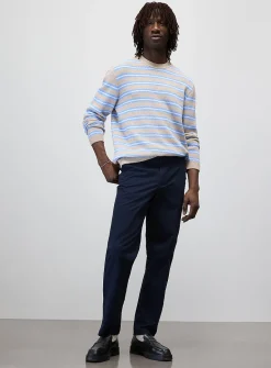 Buttoned elastic-waist chinos