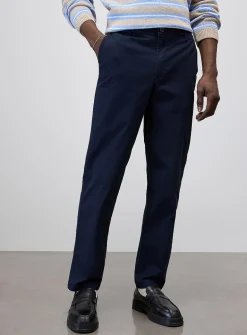 Buttoned elastic-waist chinos
