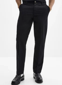 Buttoned elastic-waist chinos