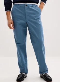 Buttoned elastic-waist chinos