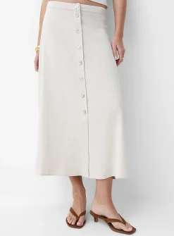 Buttoned midi skirt