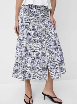 Buttoned midi skirt