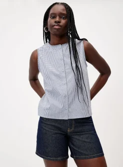 Buttoned organic cotton cami