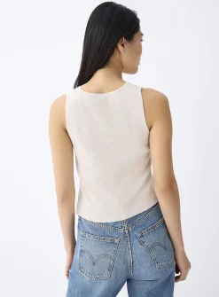 Buttoned rib-knit vest