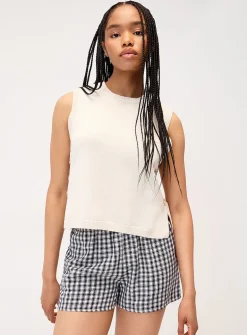 Buttoned-side cotton sweater vest