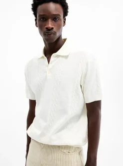 Cable stripe polo