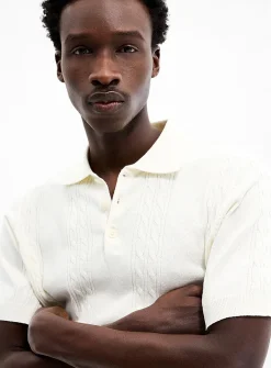 Cable stripe polo