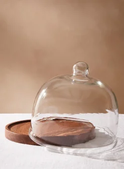 Cake stand with glass bell