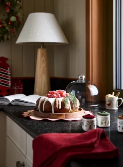 Cake stand with glass bell