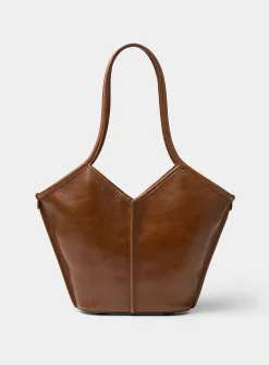 Calella brown leather shoulder bag