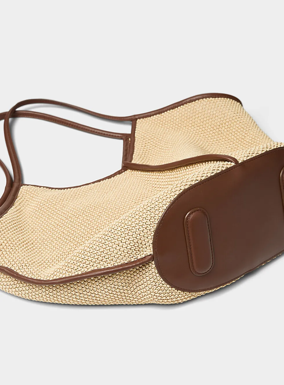 Calella raffia and leather tote bag
