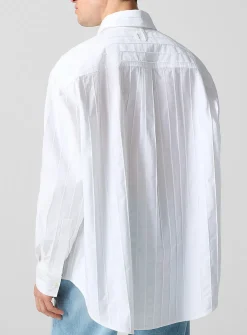 Camargue loose pleated poplin shirt