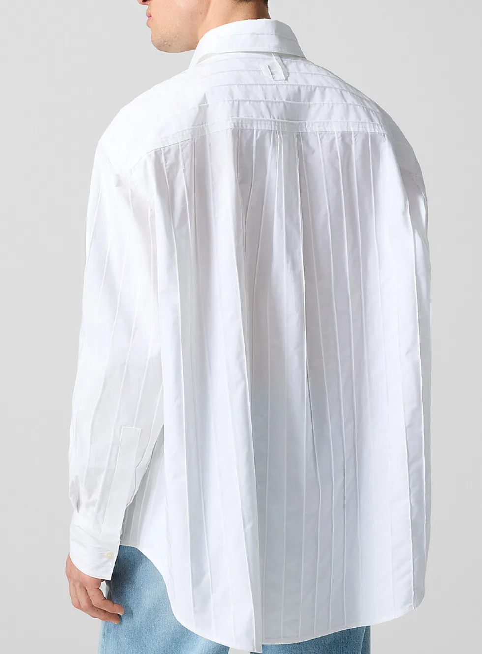 Camargue loose pleated poplin shirt