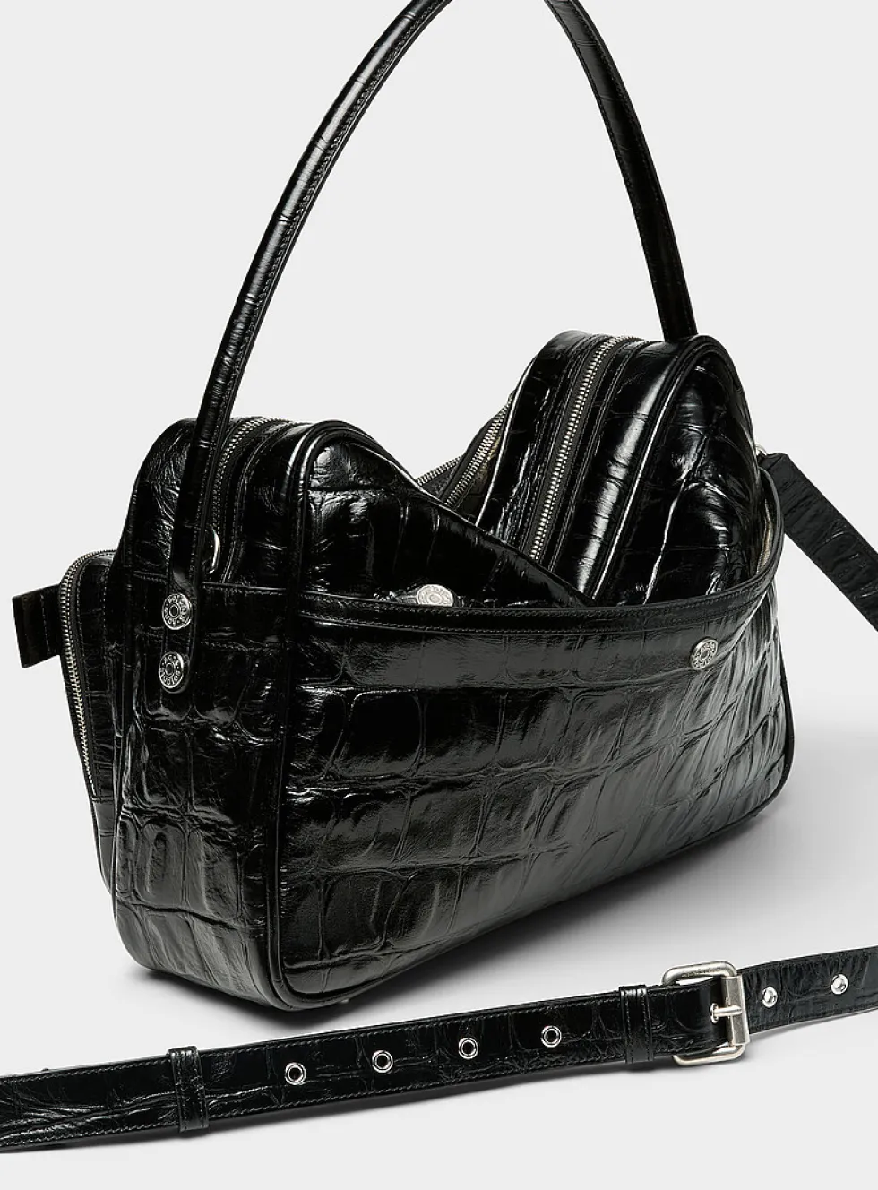 Camero faux-croc leather purse