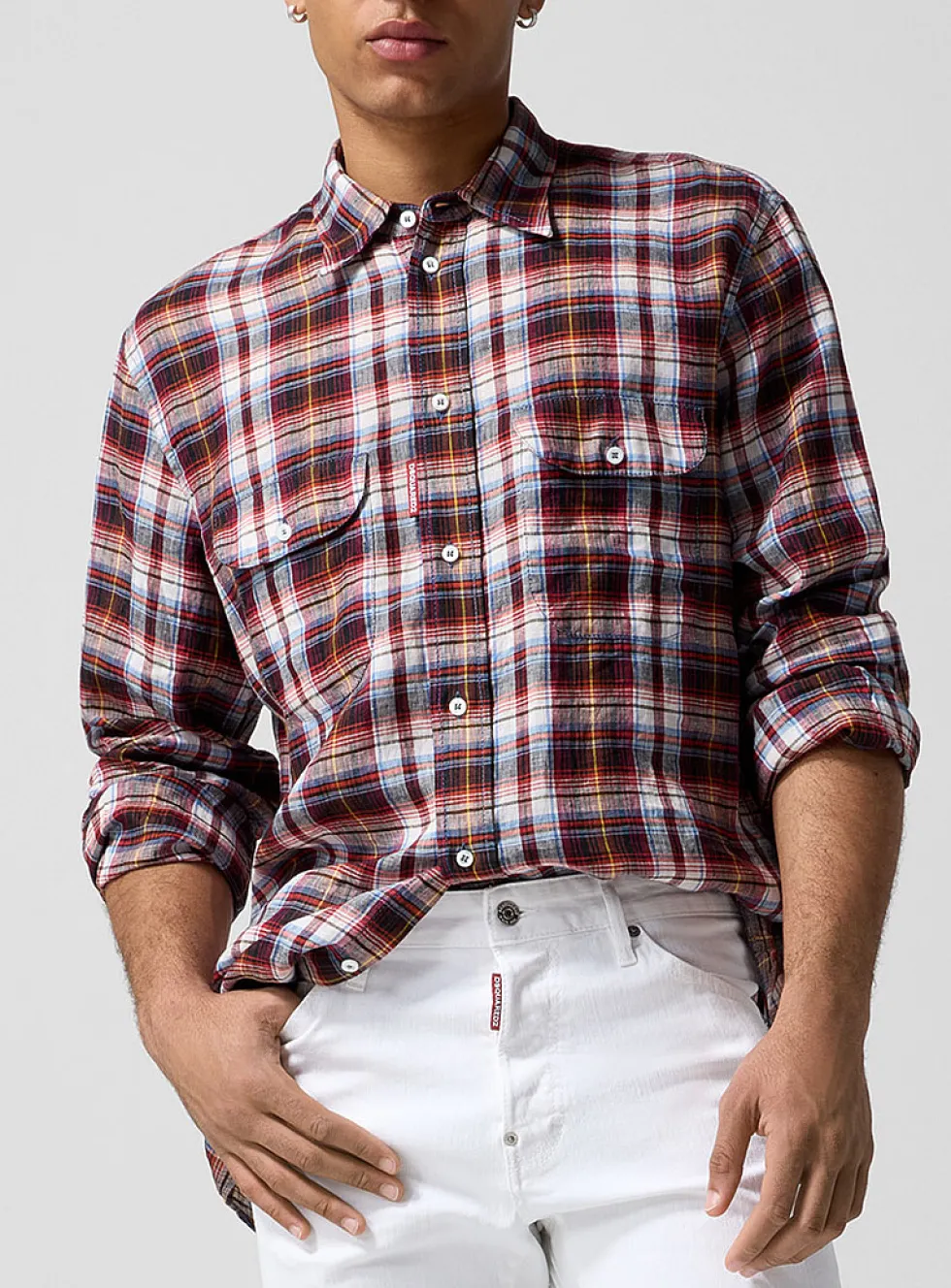 Canadian Vintage plaid pure linen shirt