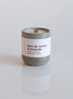 Candle in a reusable cement jar