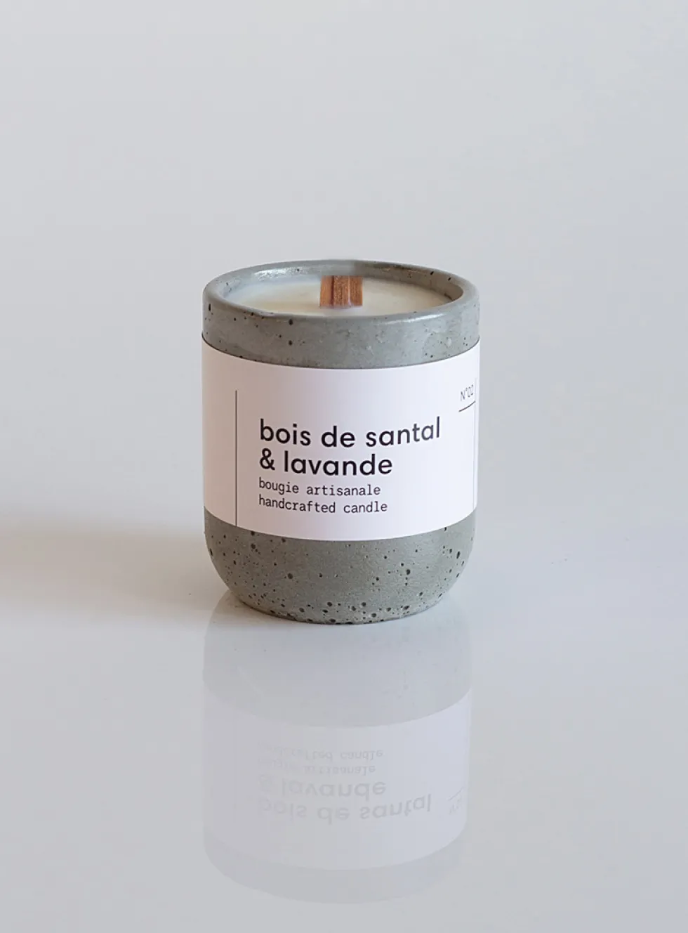 Candle in a reusable cement jar