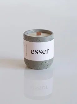 Candle in a reusable cement jar